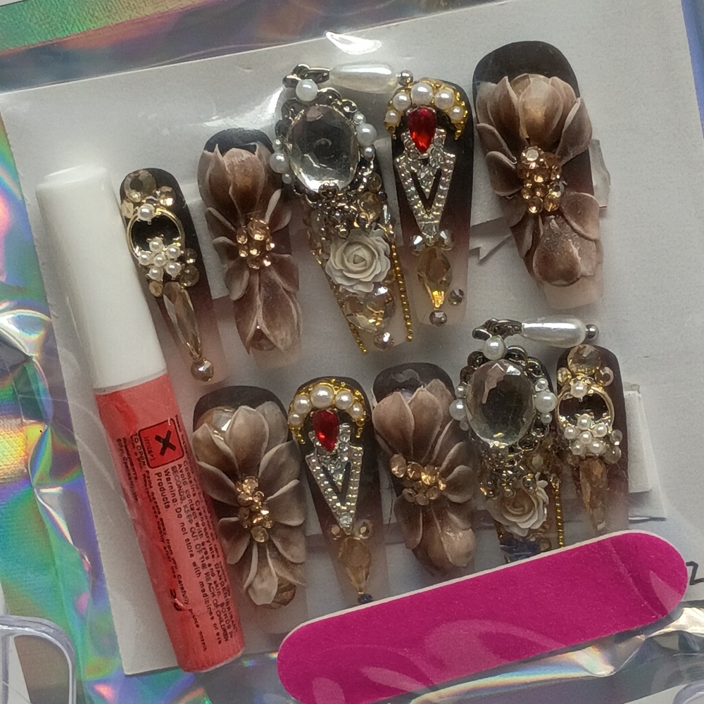 Decorative Nail Art Set with Glue